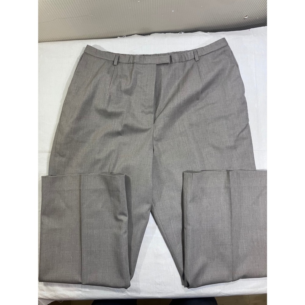 Pendleton Plus Size 18W Gray Wool Blend Straight Leg Dress Pants Made in USA